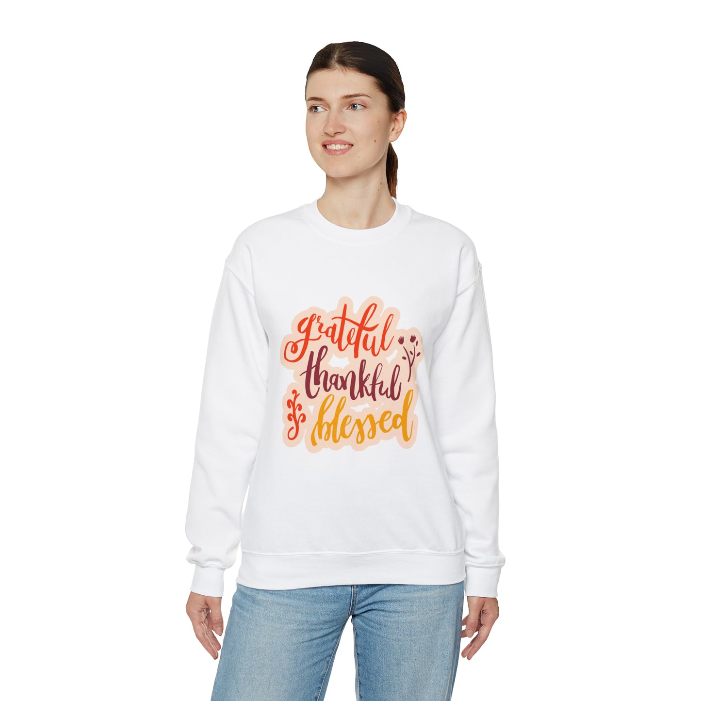 Grateful Thankful and Blessed | Unisex Heavy Blend™ Crewneck Sweatshirt