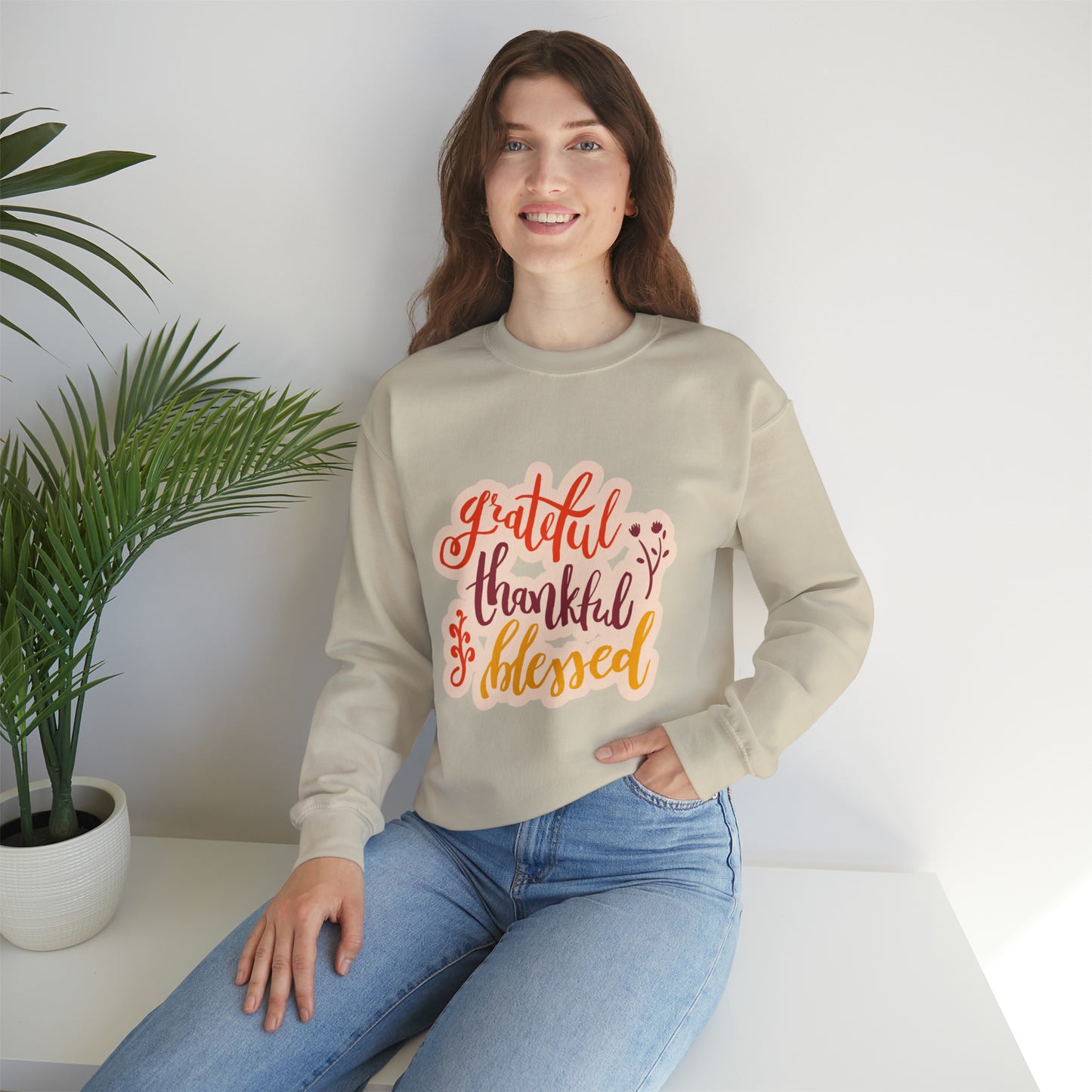 Grateful Thankful and Blessed | Unisex Heavy Blend™ Crewneck Sweatshirt