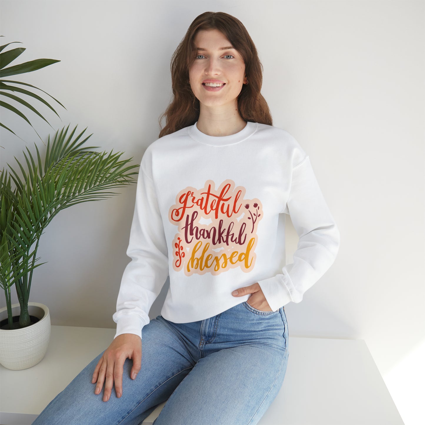 Grateful Thankful and Blessed | Unisex Heavy Blend™ Crewneck Sweatshirt