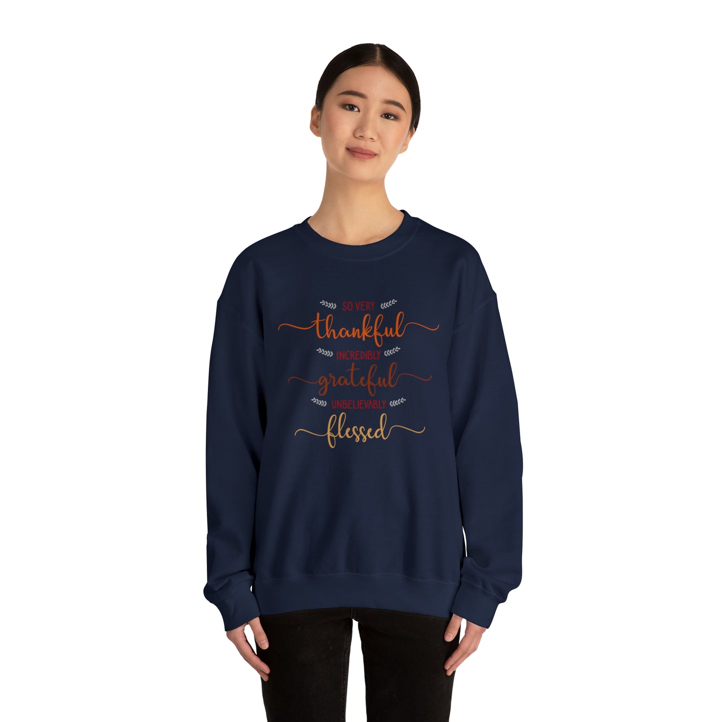 Thankful Grateful & Blessed Yes! | Unisex Heavy Blend™ Crewneck Sweatshirt