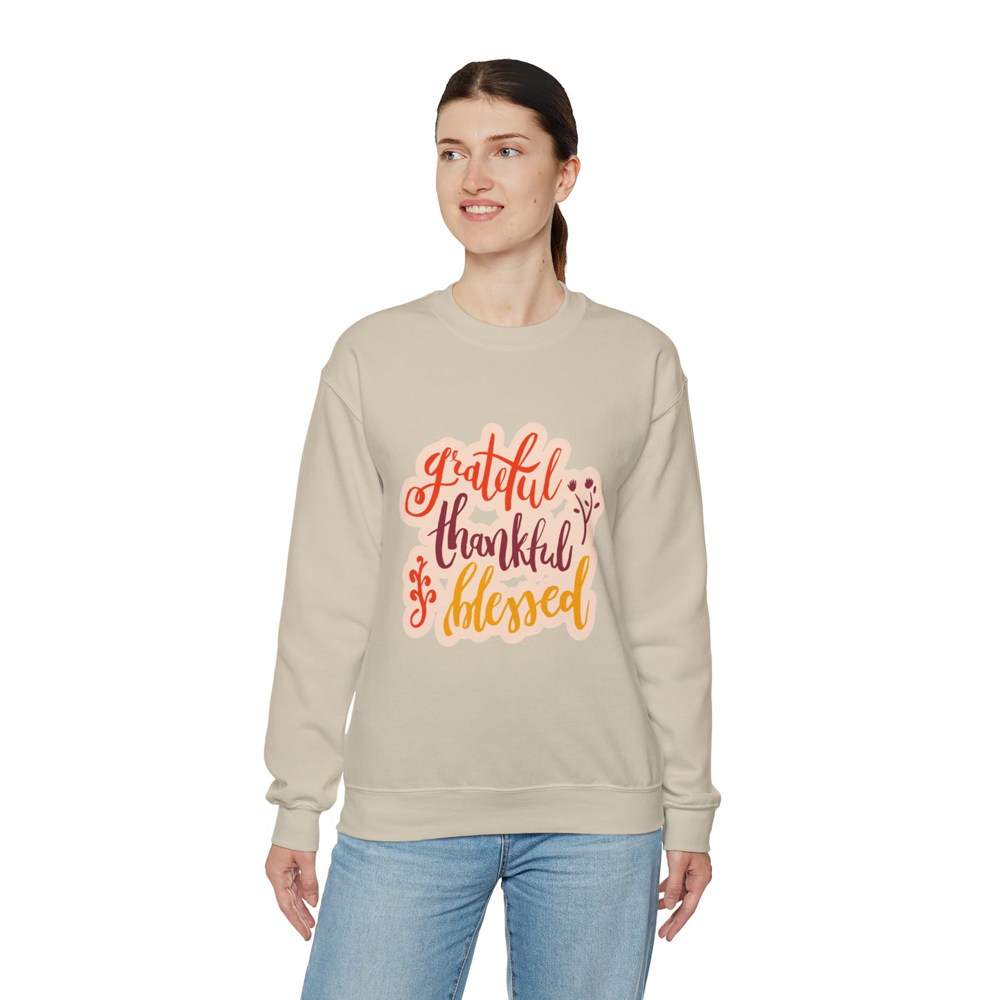 Grateful Thankful and Blessed | Unisex Heavy Blend™ Crewneck Sweatshirt