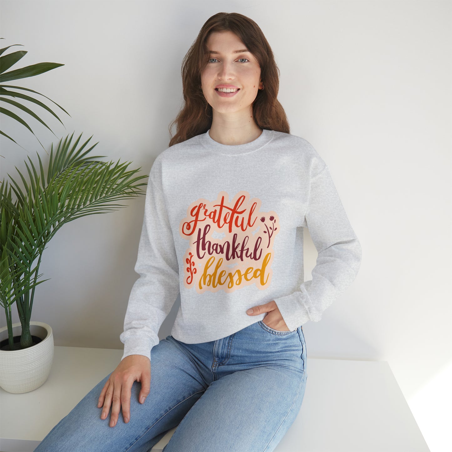 Grateful Thankful and Blessed | Unisex Heavy Blend™ Crewneck Sweatshirt