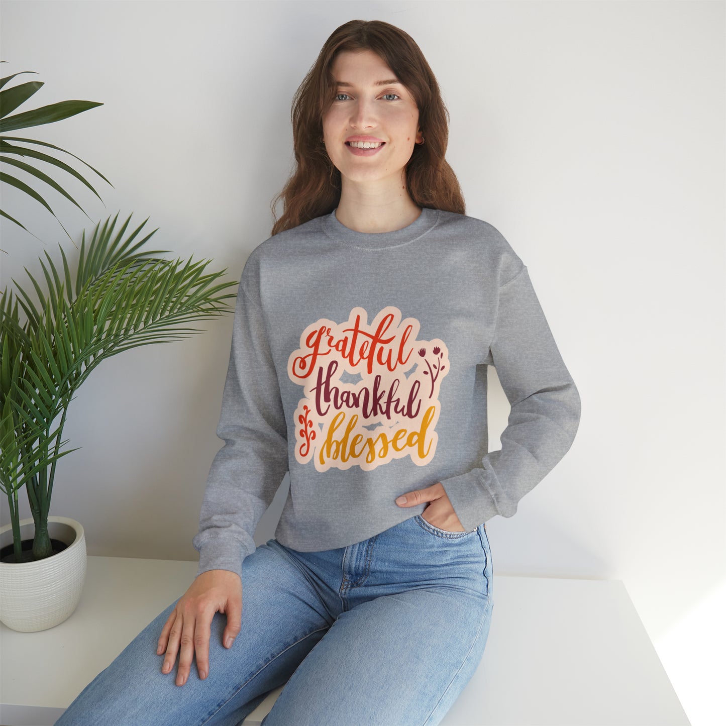 Grateful Thankful and Blessed | Unisex Heavy Blend™ Crewneck Sweatshirt