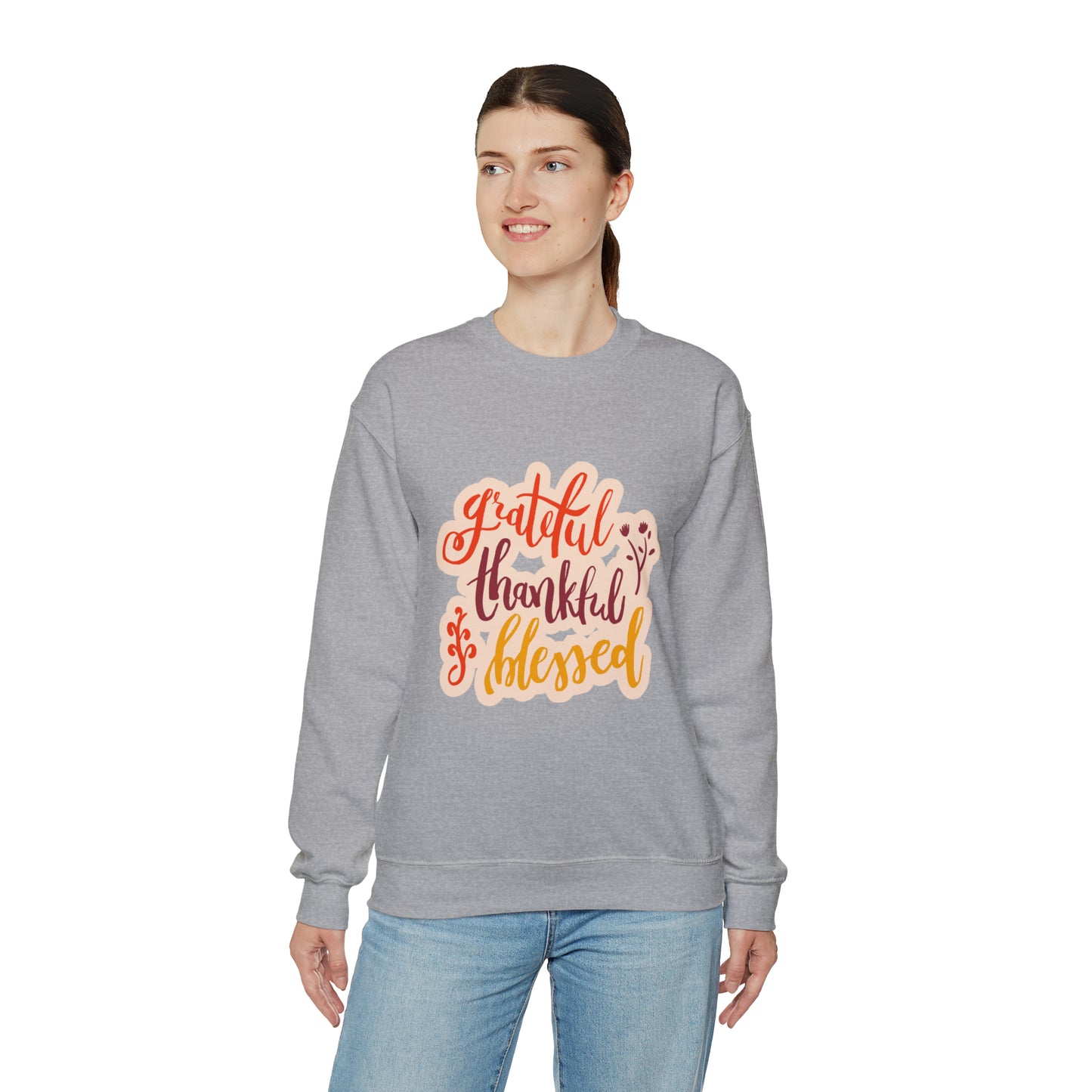 Grateful Thankful and Blessed | Unisex Heavy Blend™ Crewneck Sweatshirt