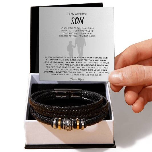 To My Wonderful Son | Loved More Than You Know - Love You Forever Bracelet